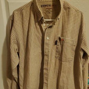 Flame retardant, long sleeve, button down shirt